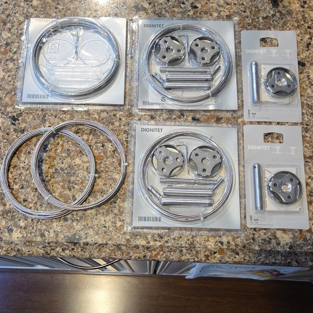 IKEA DIGNITET FLOATING CURTAIN WIRE HANGING SYSTEM 400.780.30 & 600.752.95